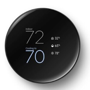 Google Nest Learning Thermostat 4th Generation With Nest Temperature Sensor 2nd Gen - Polished Obsidian